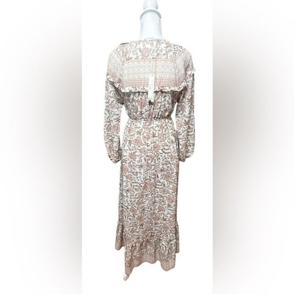 LOVESTITCH Reverie Floral Bohemian Maxi Dress Tan - Picture 7 of 8